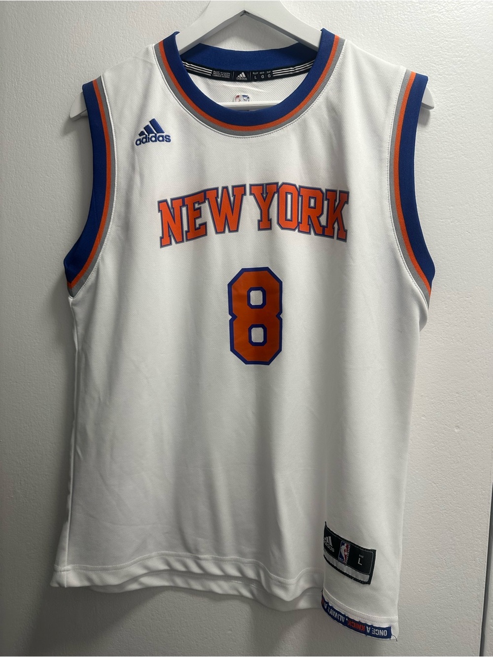 Adidas New York Knicks White Basketball Jersey #8